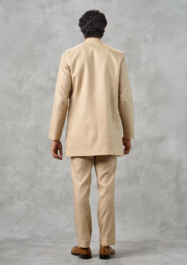 Twamev Men Beige Splendor Indo Western