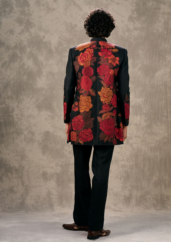 Twamev Men Black Glamor Dagger Indo Western