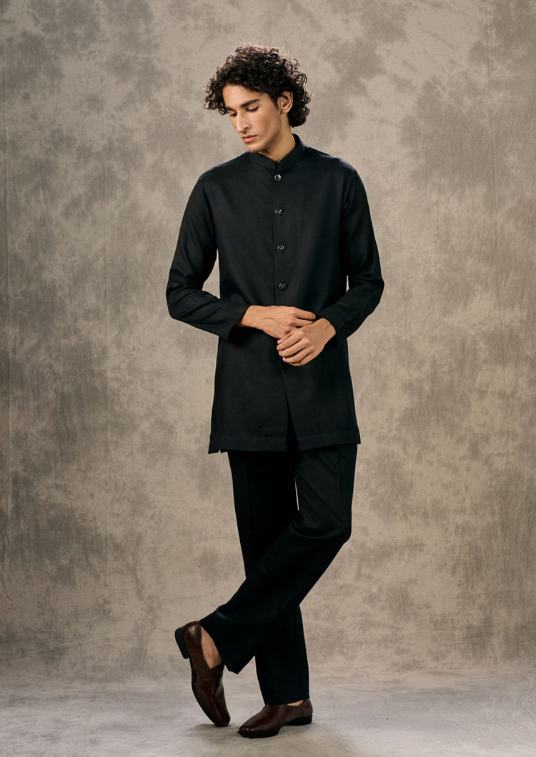 Twamev Men Black Glamor Dagger Indo Western