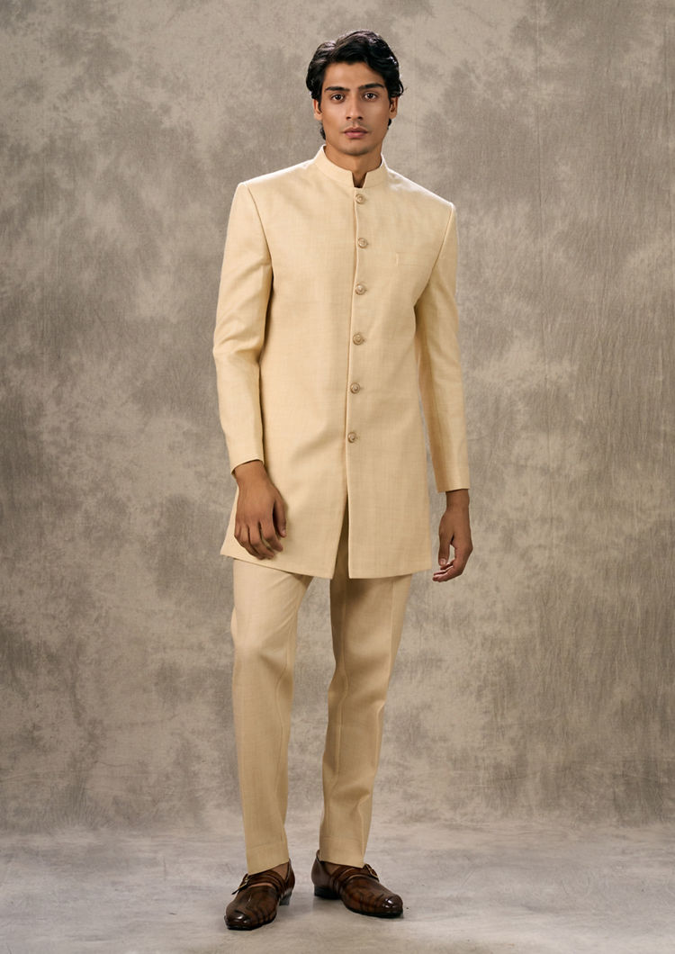 Twamev Men Beige Elegance Indo Western