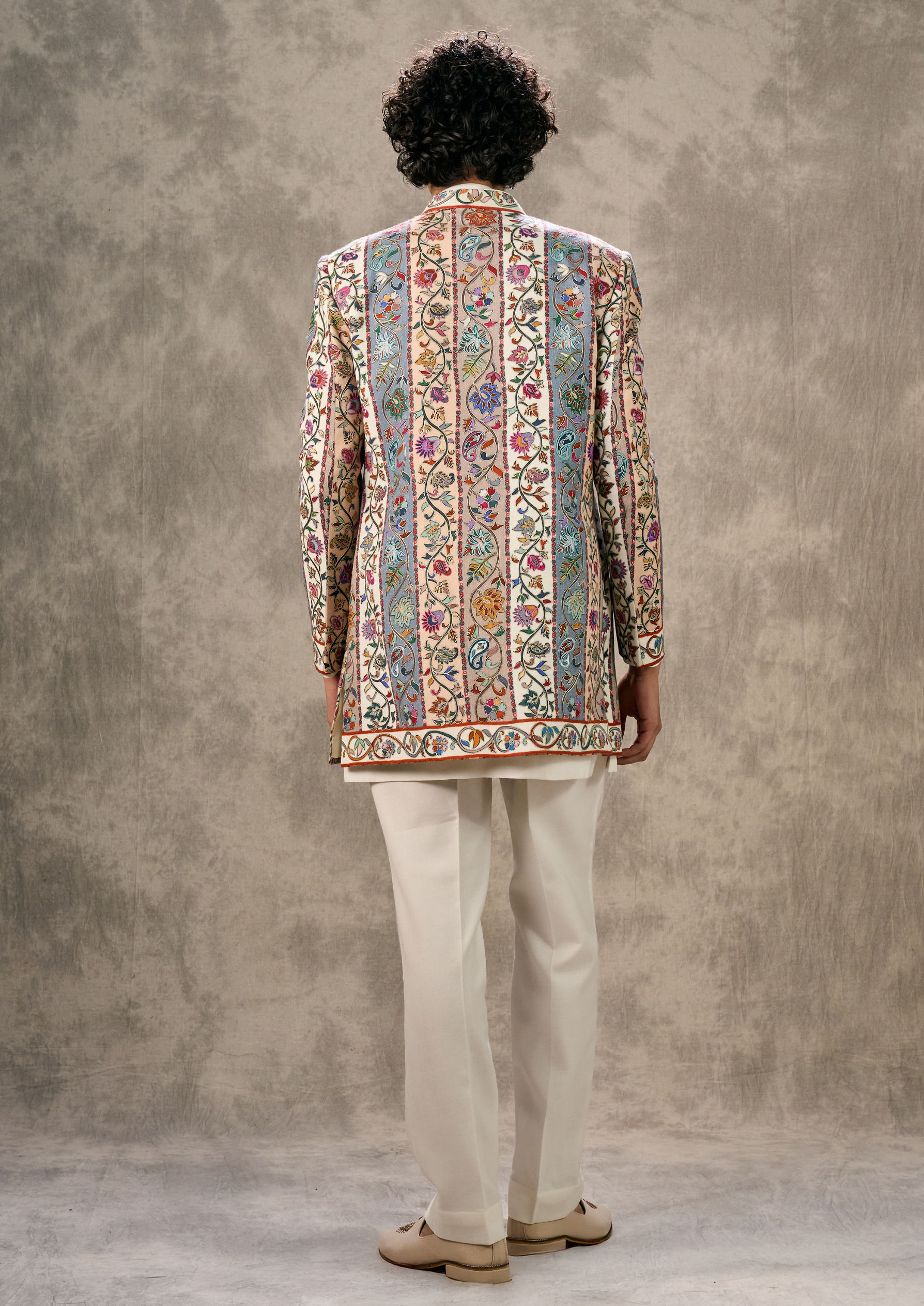 Twamev Men Elegant Cream Ensemble Indo Western