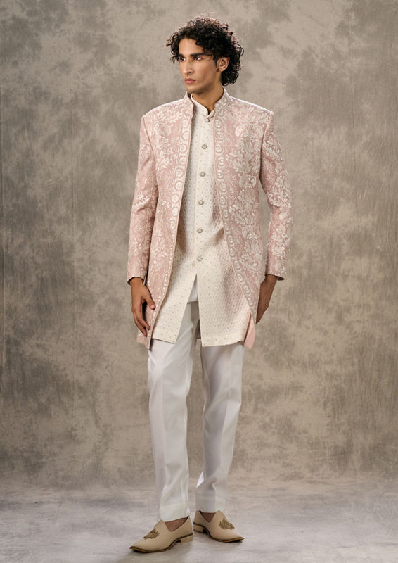 Twamev Men Dusty Pink Elegance Indo Western