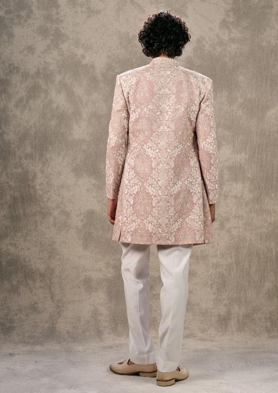 Twamev Men Dusty Pink Elegance Indo Western