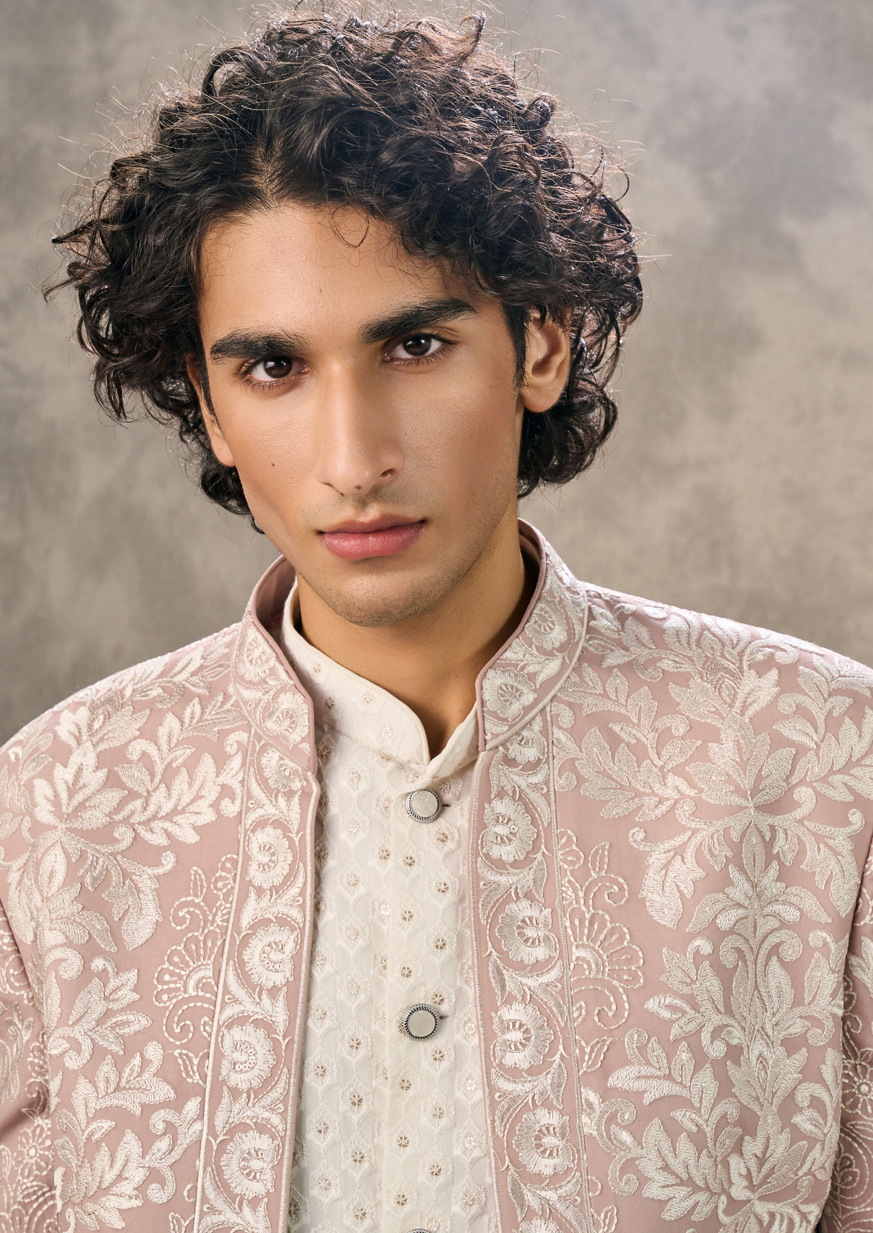Twamev Men Dusty Pink Elegance Indo Western