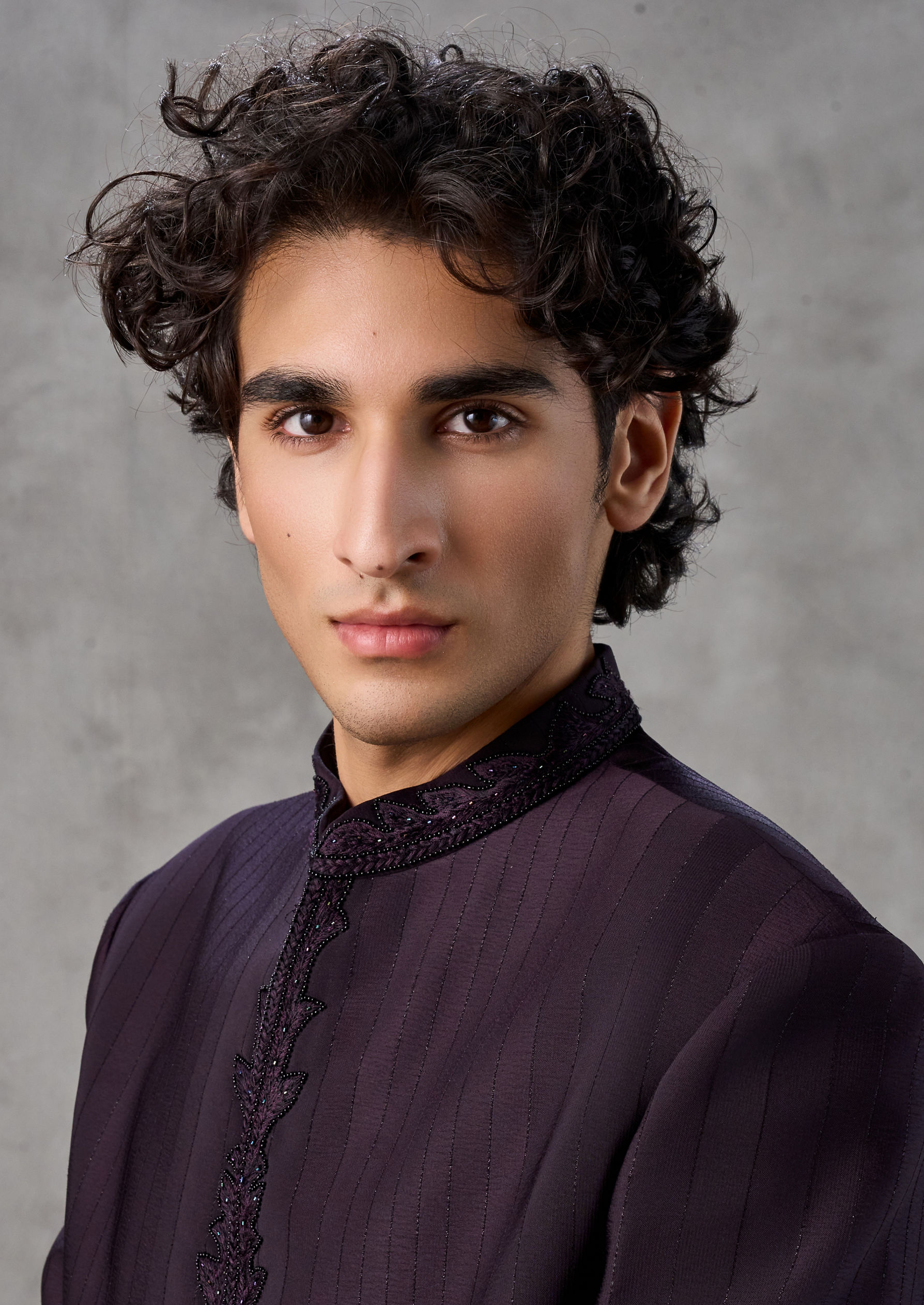 Twamev Men Wine Red Achkan Indo Western