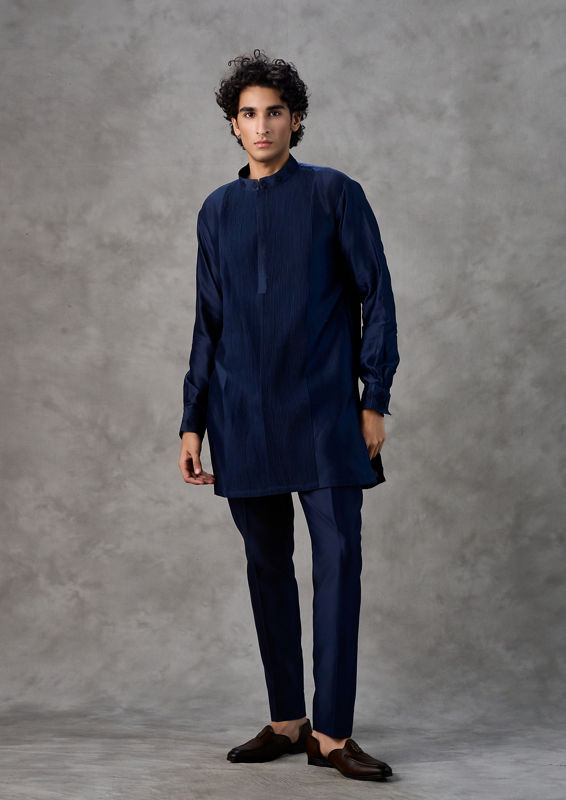 Twamev Men Dark Blue Elegance Indo Western