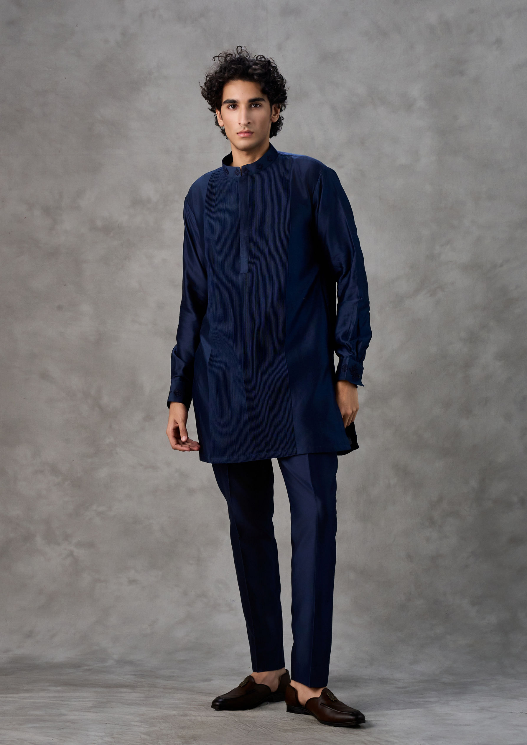Twamev Men Dark Blue Elegance Indo Western