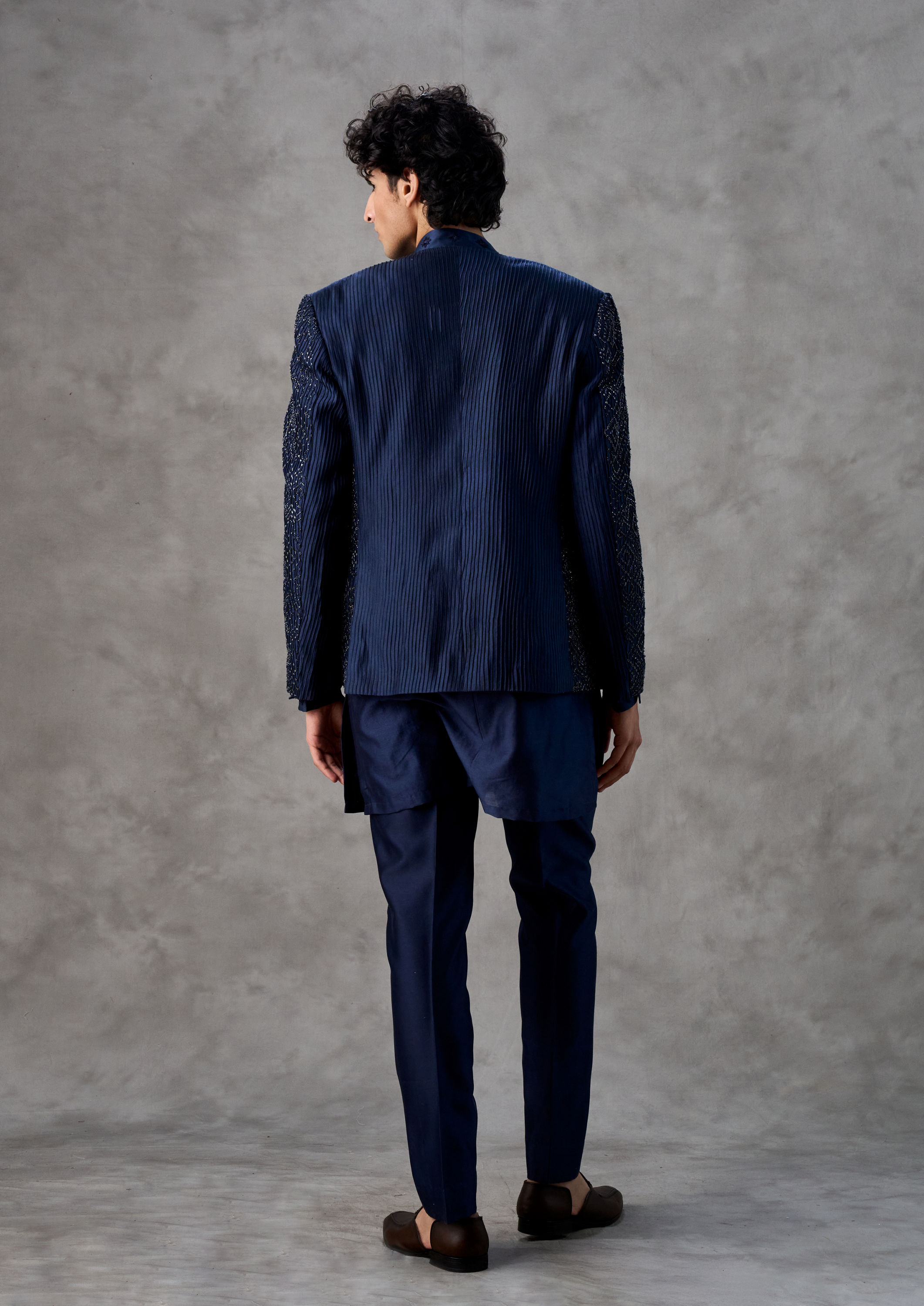 Twamev Men Dark Blue Elegance Indo Western