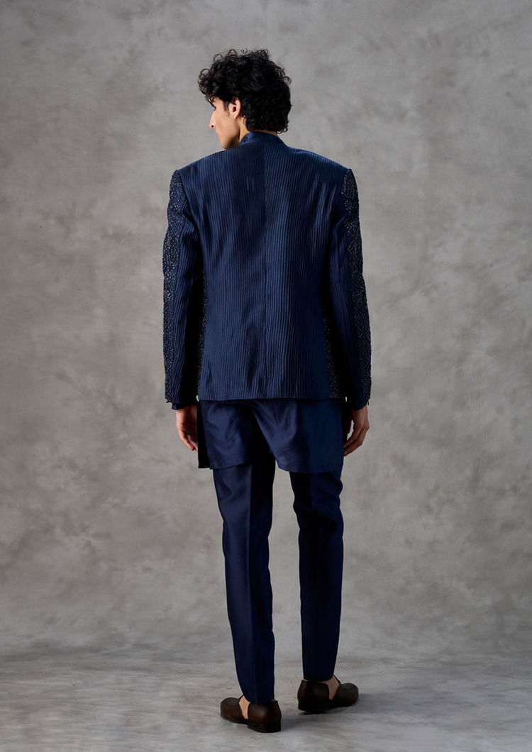 Twamev Men Dark Blue Elegance Indo Western