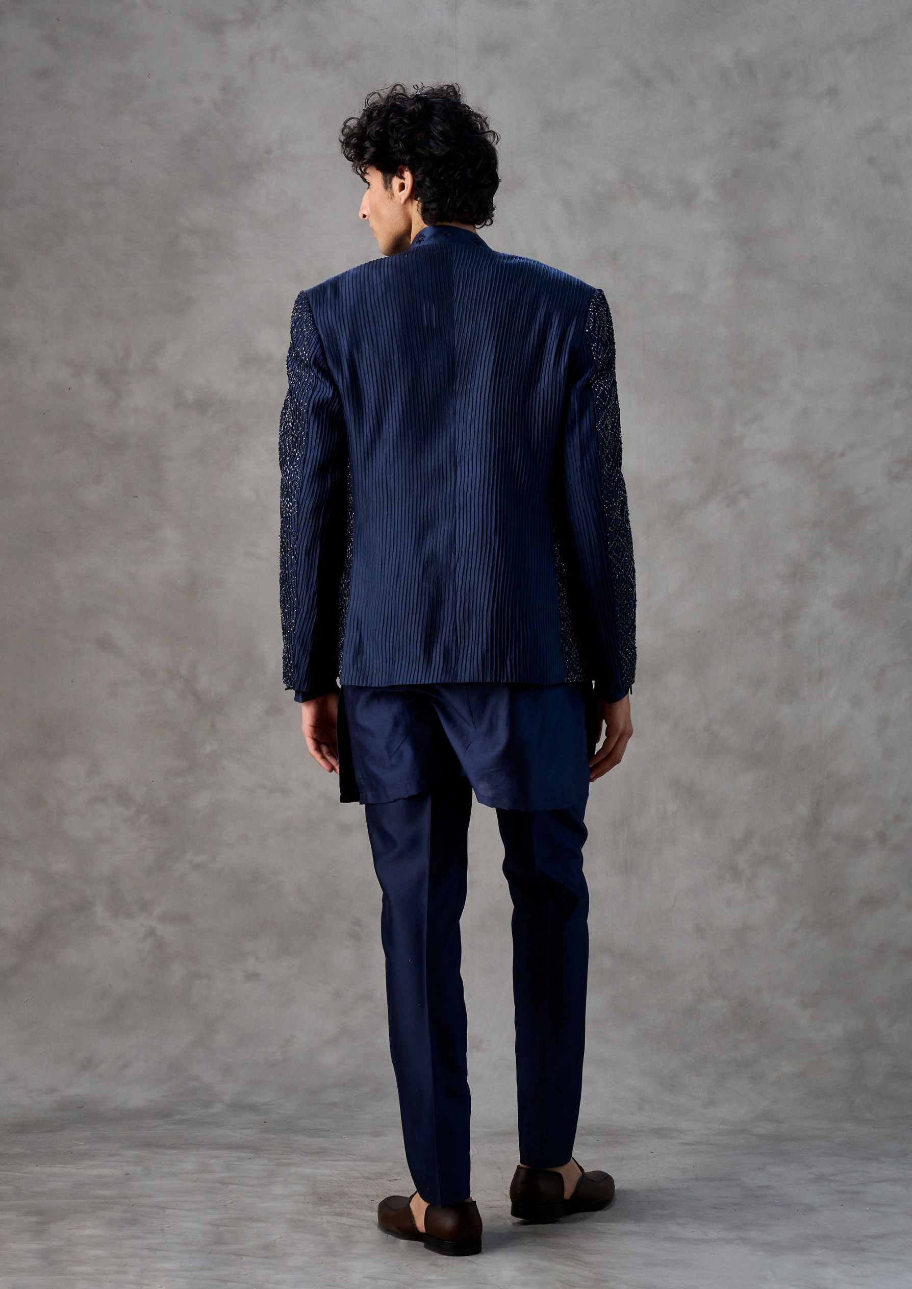 Twamev Men Dark Blue Elegance Indo Western