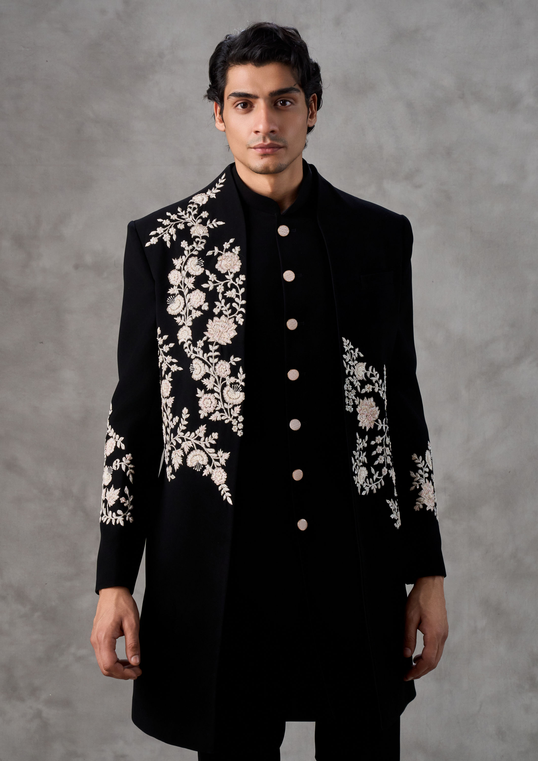 Twamev Men Black Majestic Creations Indo Western