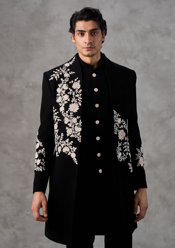Twamev Men Black Majestic Creations Indo Western
