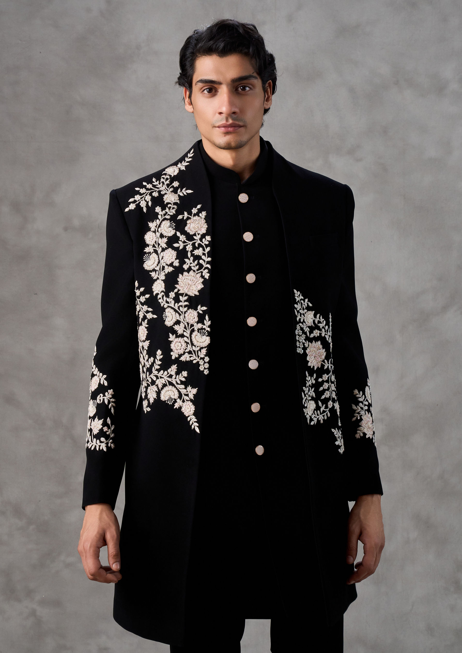 Twamev Men Black Majestic Creations Indo Western
