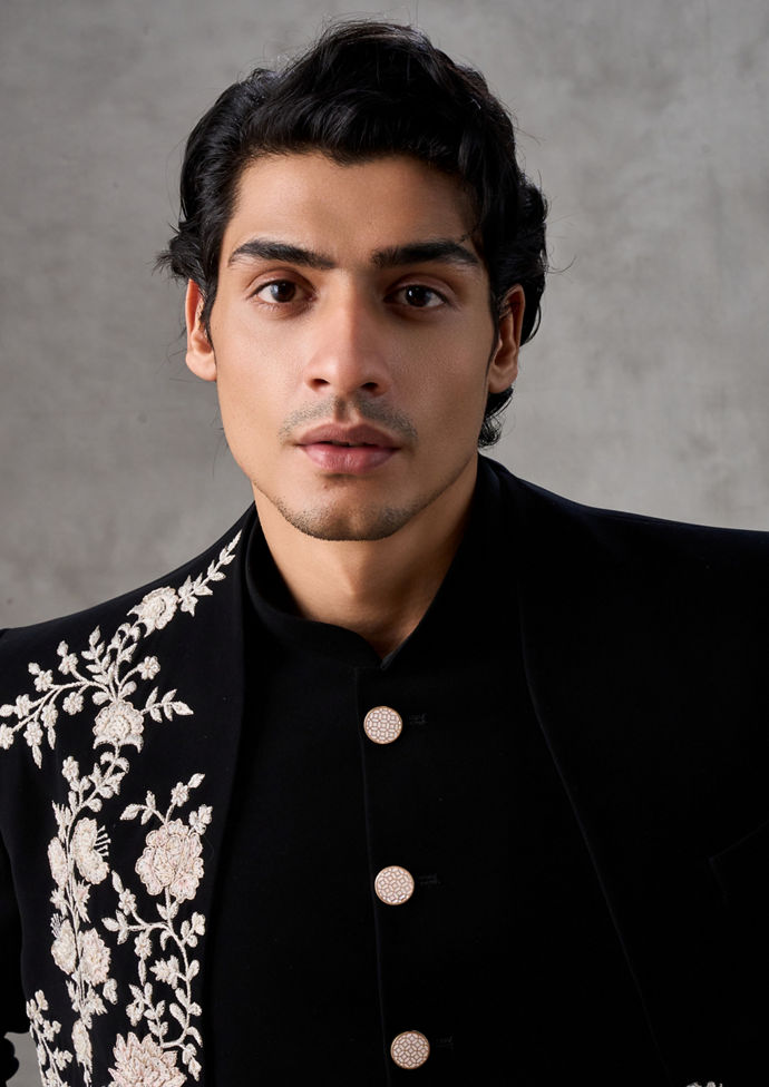 Twamev Men Black Majestic Creations Indo Western