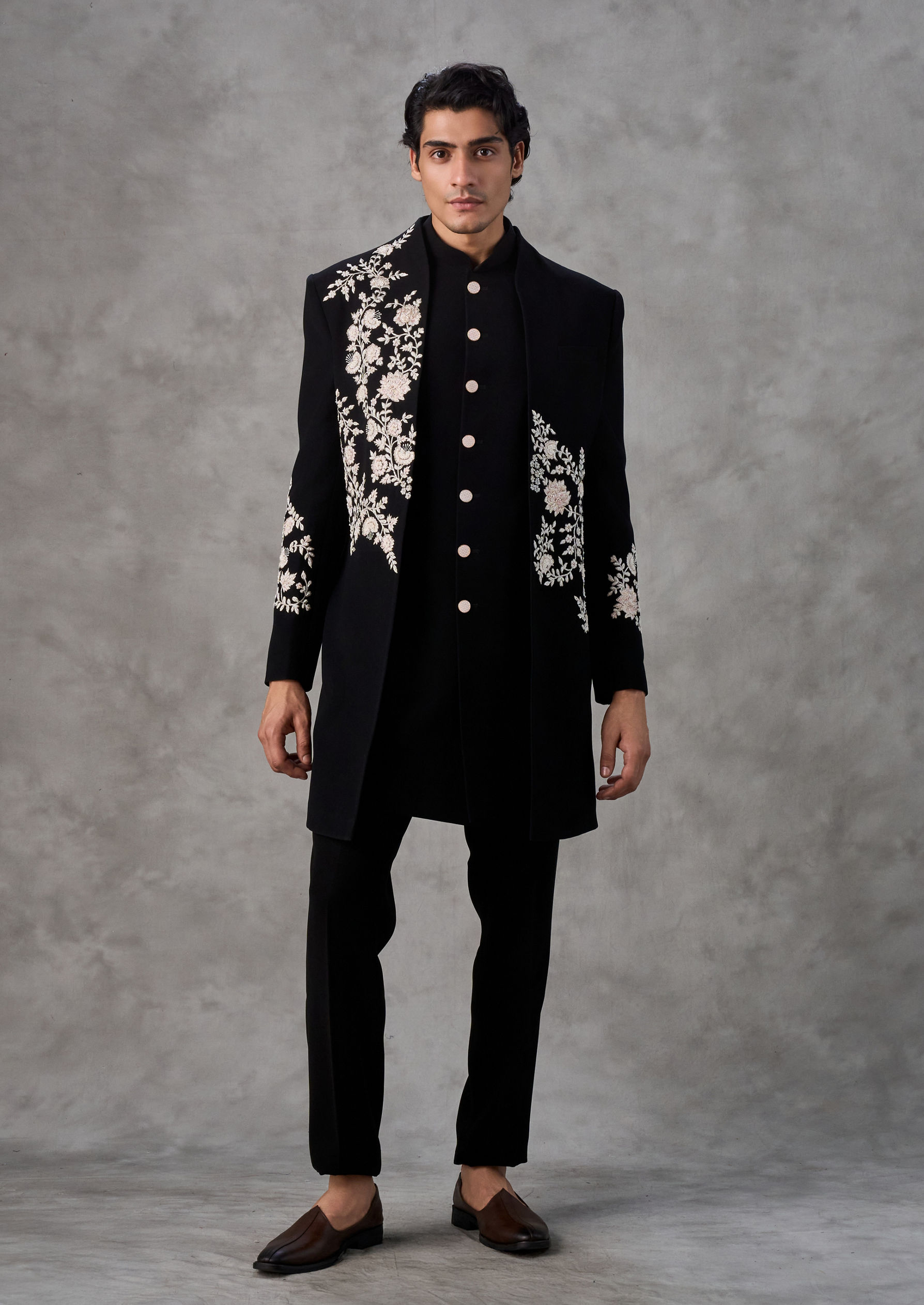 Twamev Men Black Majestic Creations Indo Western