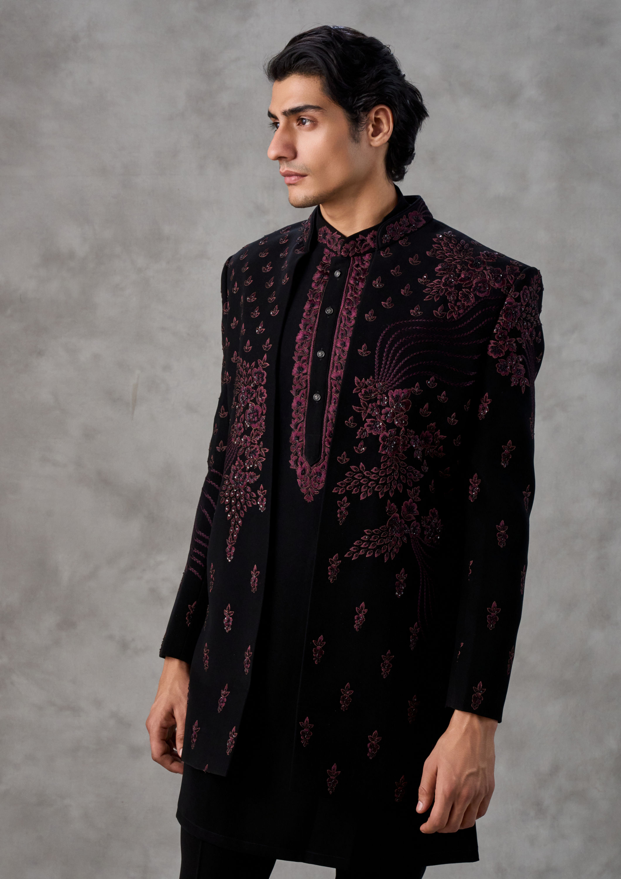 Twamev Men Black Elegance Indo Western