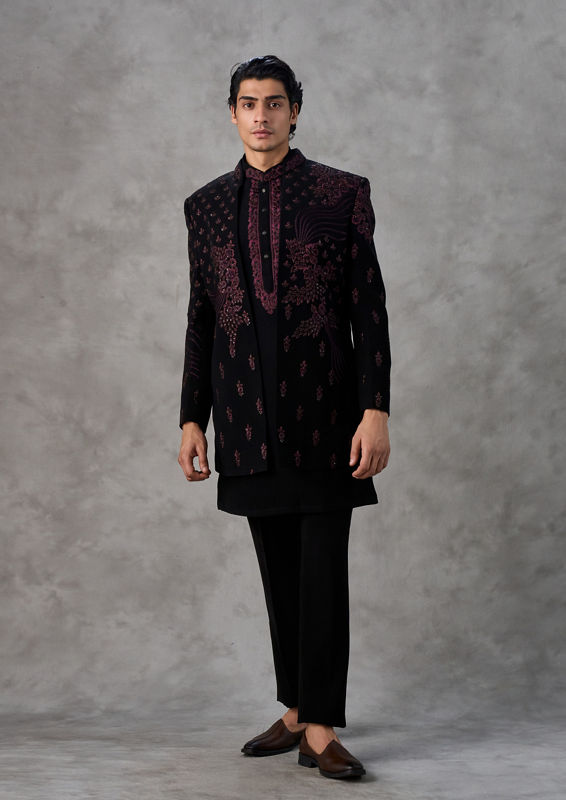 Twamev Men Black Elegance Indo Western