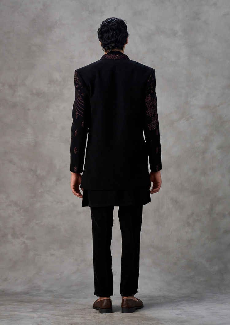 Twamev Men Black Elegance Indo Western