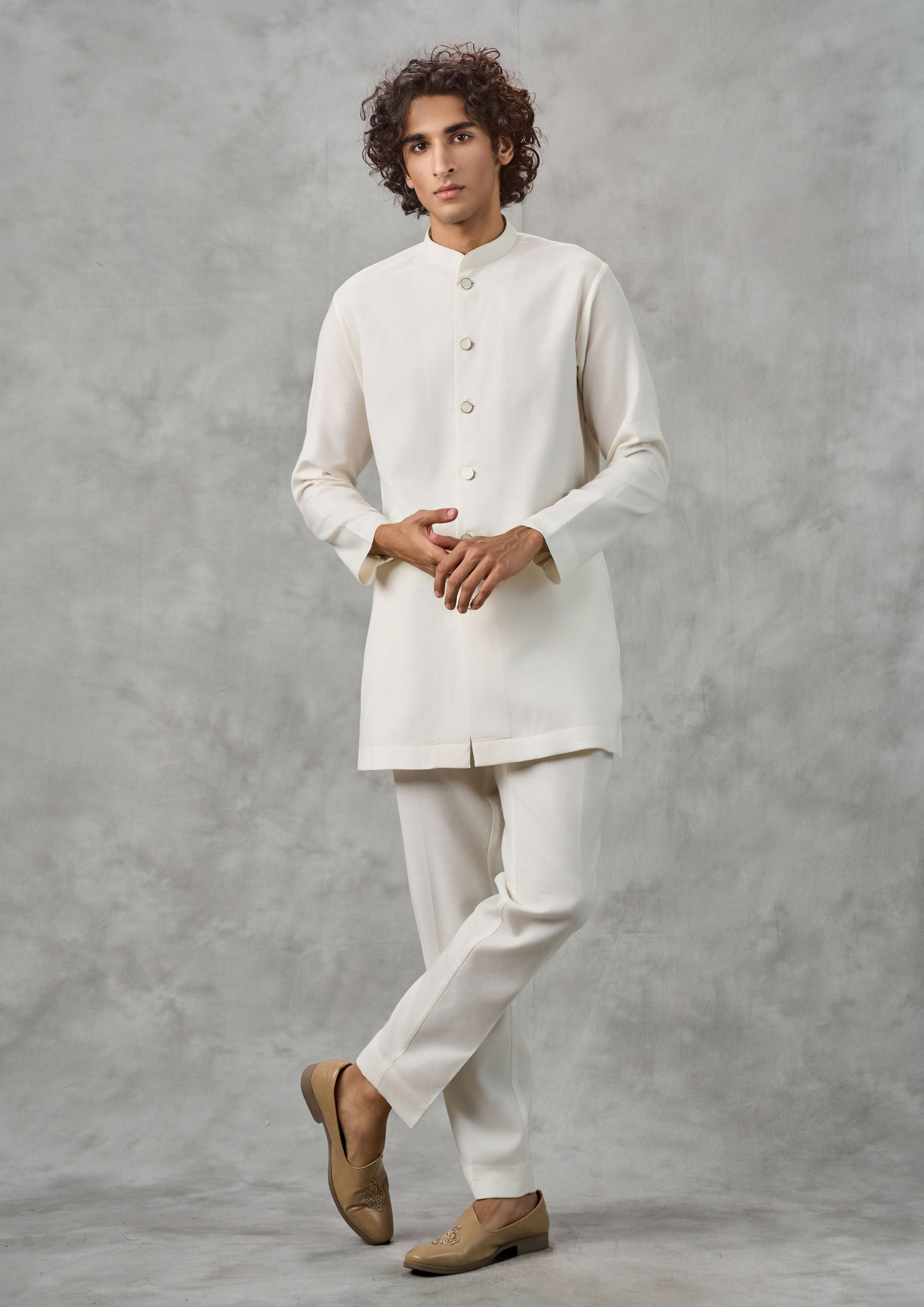 Twamev Men Creamy Elegance Blended Rayon Indo Western