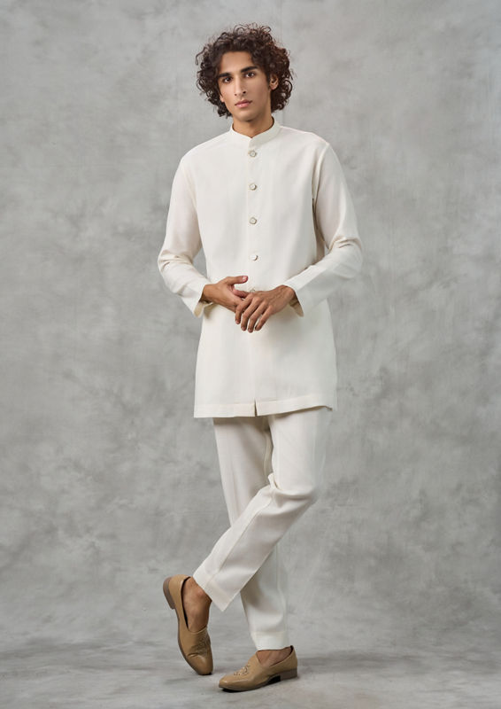 Twamev Men Creamy Elegance Blended Rayon Indo Western
