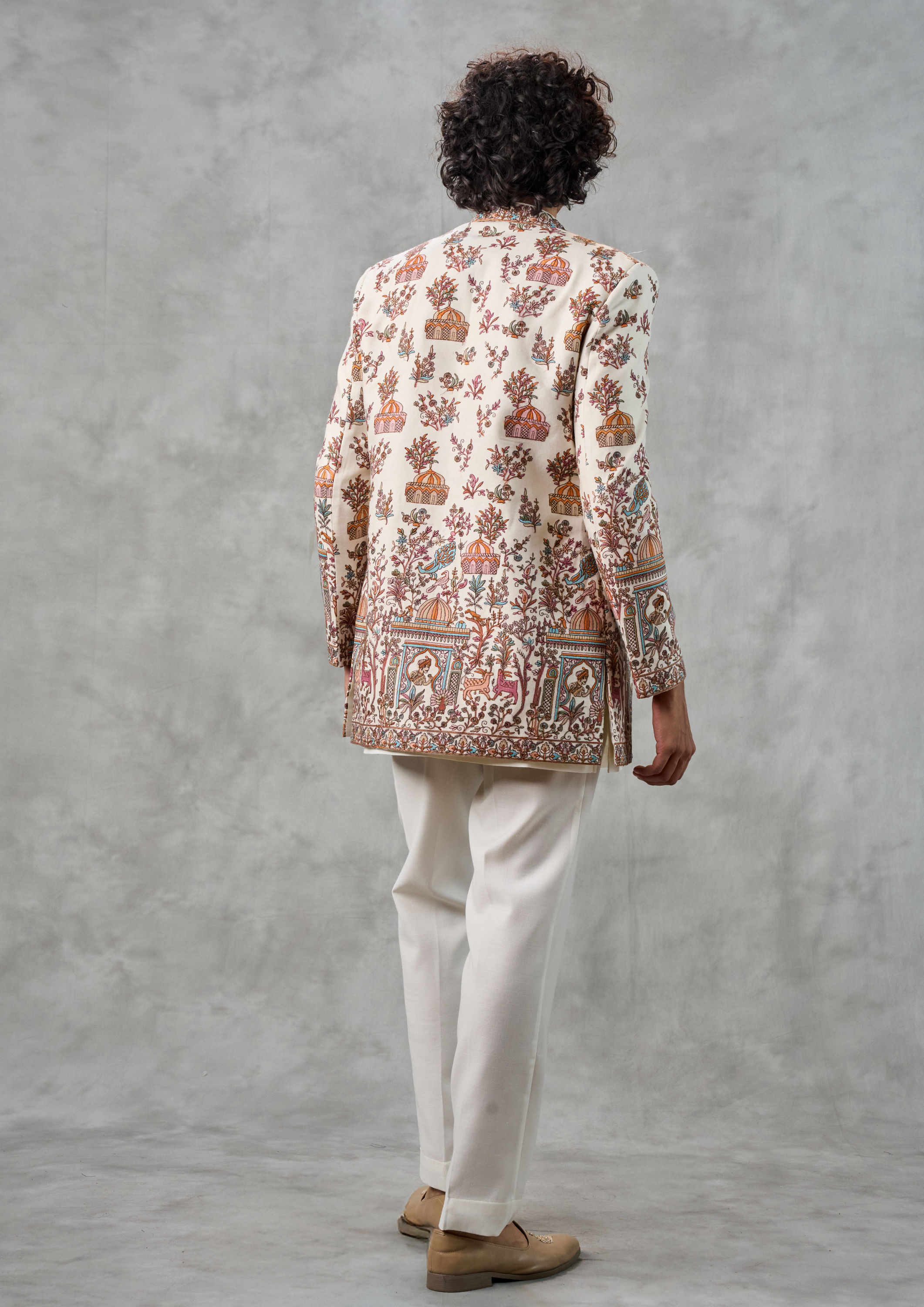 Twamev Men Creamy Elegance Blended Rayon Indo Western