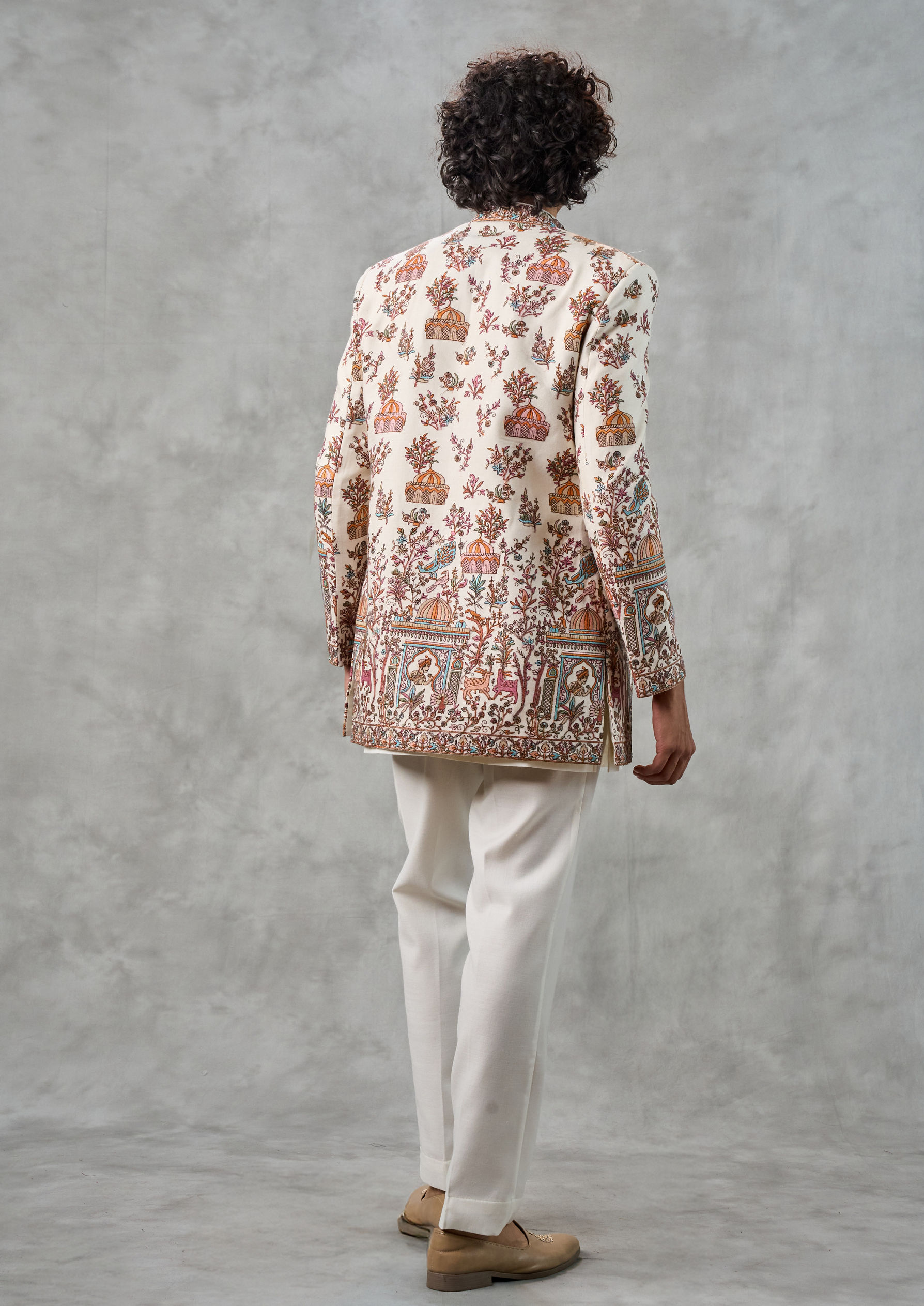 Twamev Men Creamy Elegance Blended Rayon Indo Western