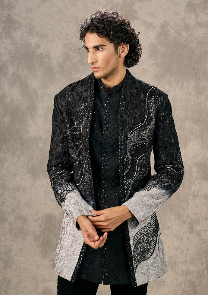 Twamev Men Black Elegance Indo Western