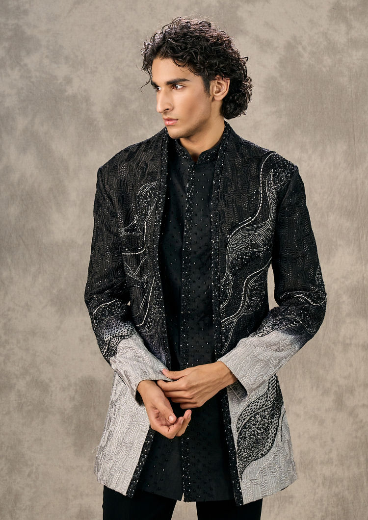 Twamev Men Black Elegance Indo Western