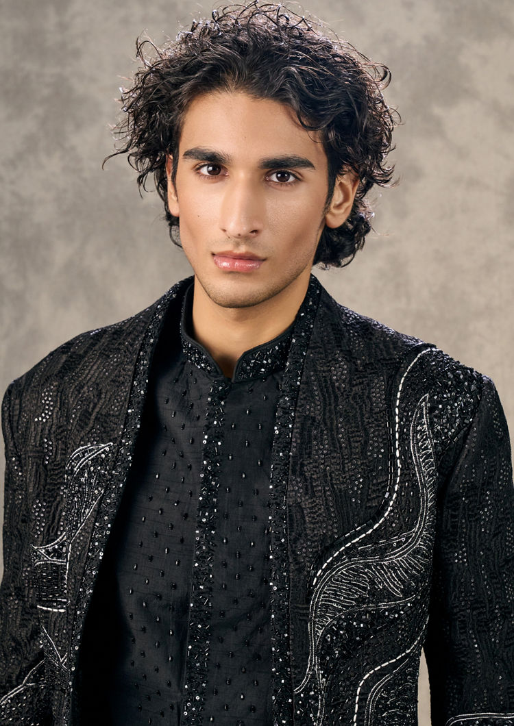 Twamev Men Black Elegance Indo Western