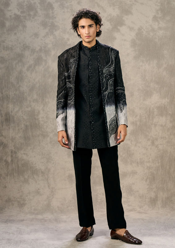 Twamev Men Black Elegance Indo Western