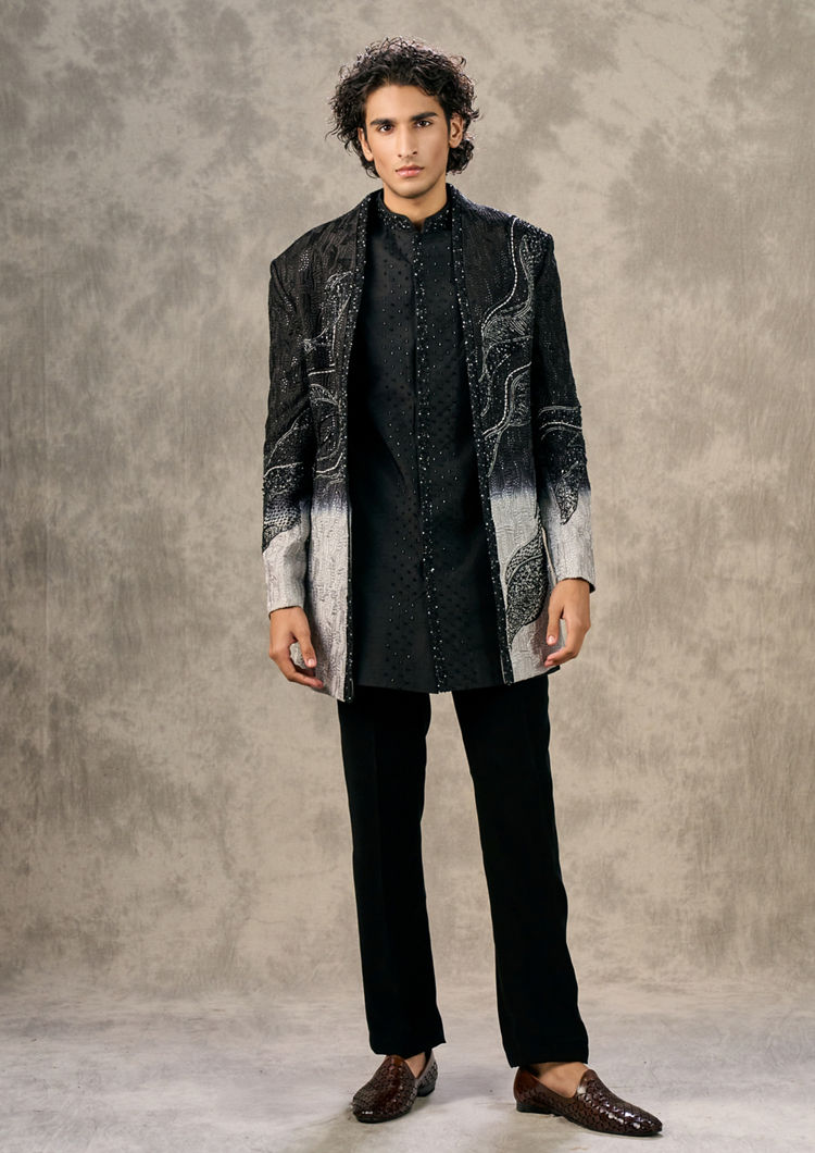 Twamev Men Black Elegance Indo Western