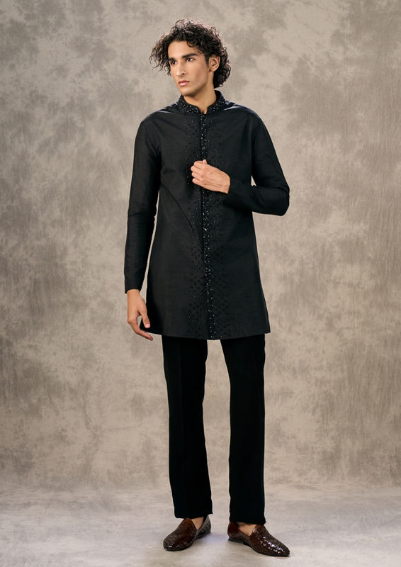 Twamev Men Black Elegance Indo Western