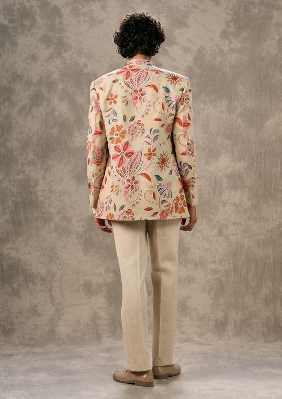 Twamev Men Beige Elegance Indo Western