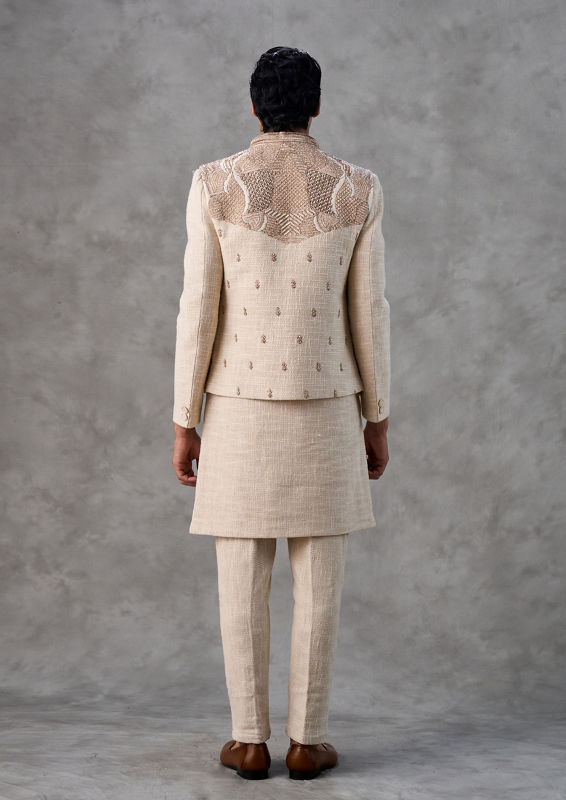 Twamev Men Beige Splendor Indo Western