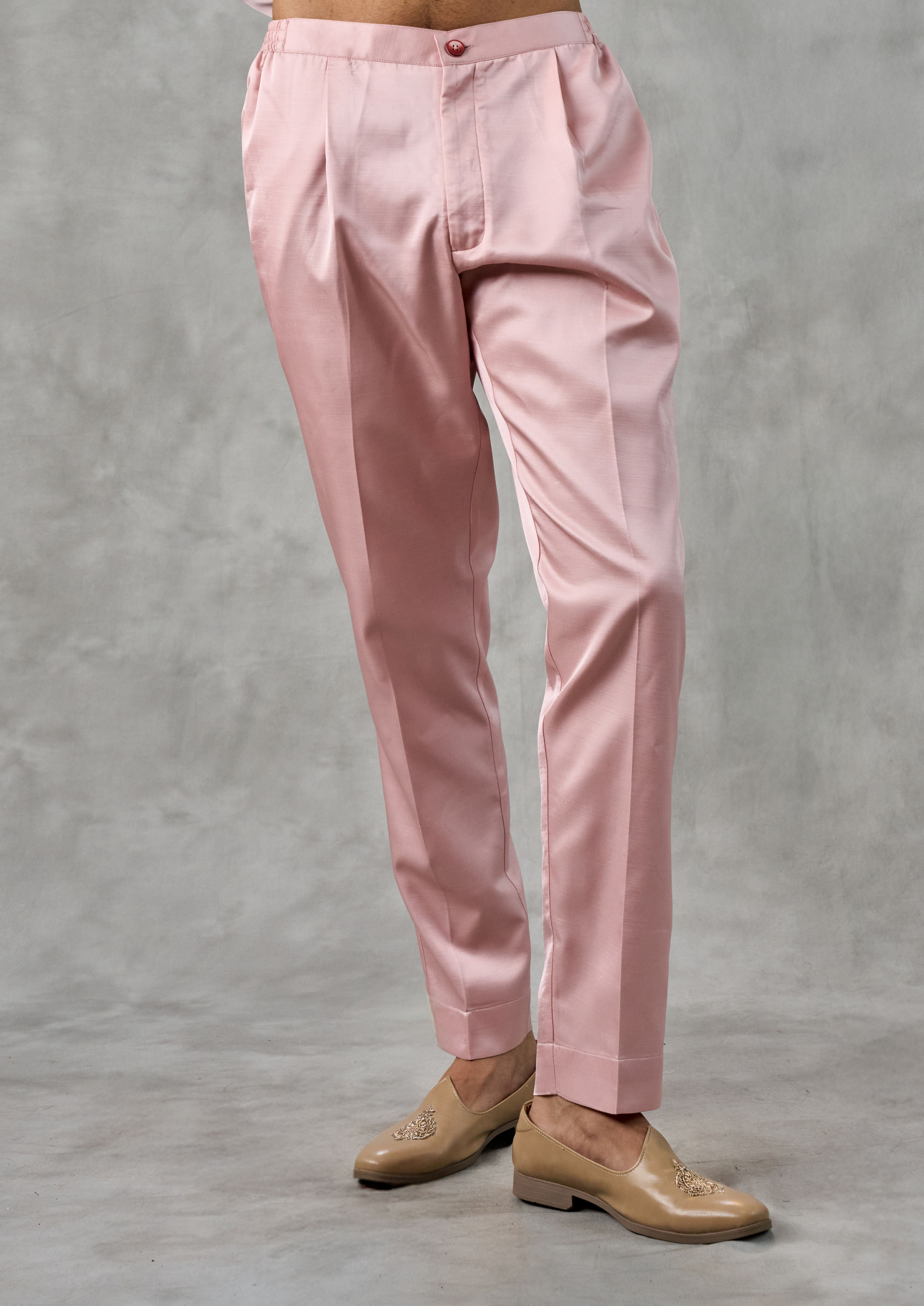 Twamev Men Velvety Dusty Pink Indo Western