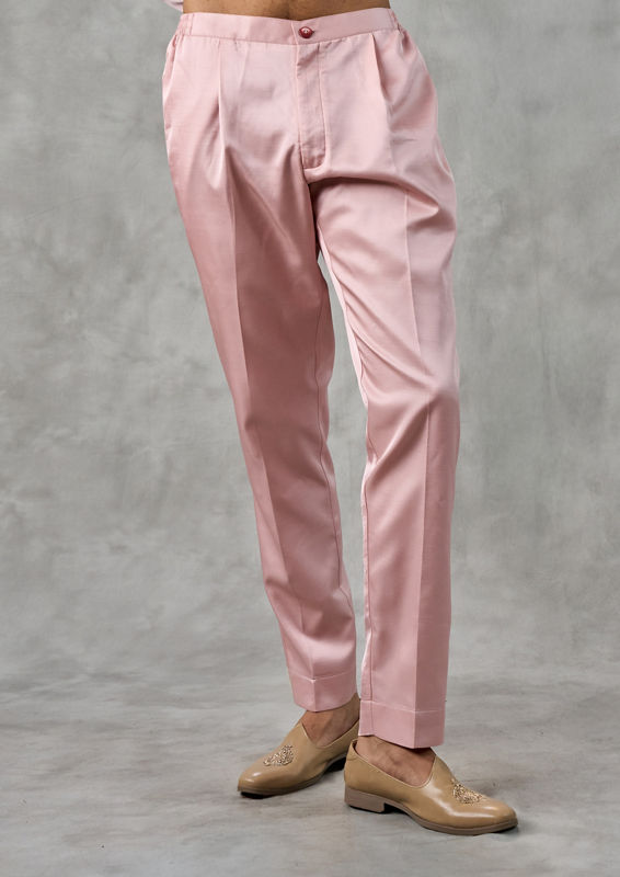 Twamev Men Velvety Dusty Pink Indo Western