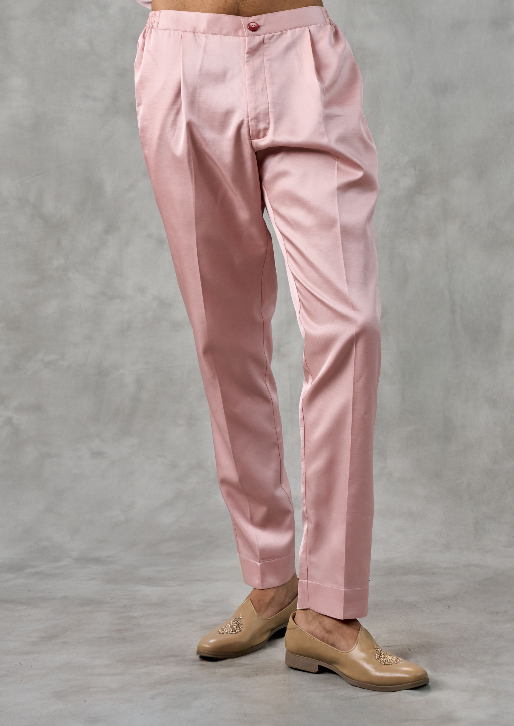 Twamev Men Velvety Dusty Pink Indo Western