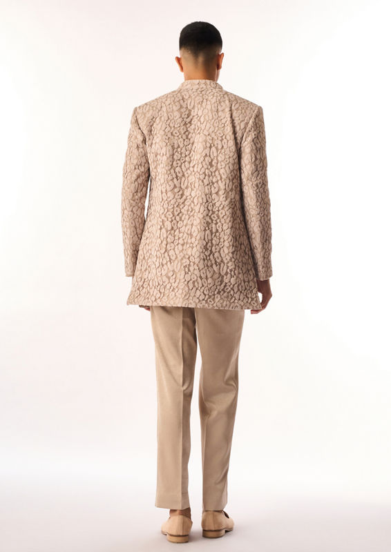 Twamev Men Fawn Velvet Indo Western