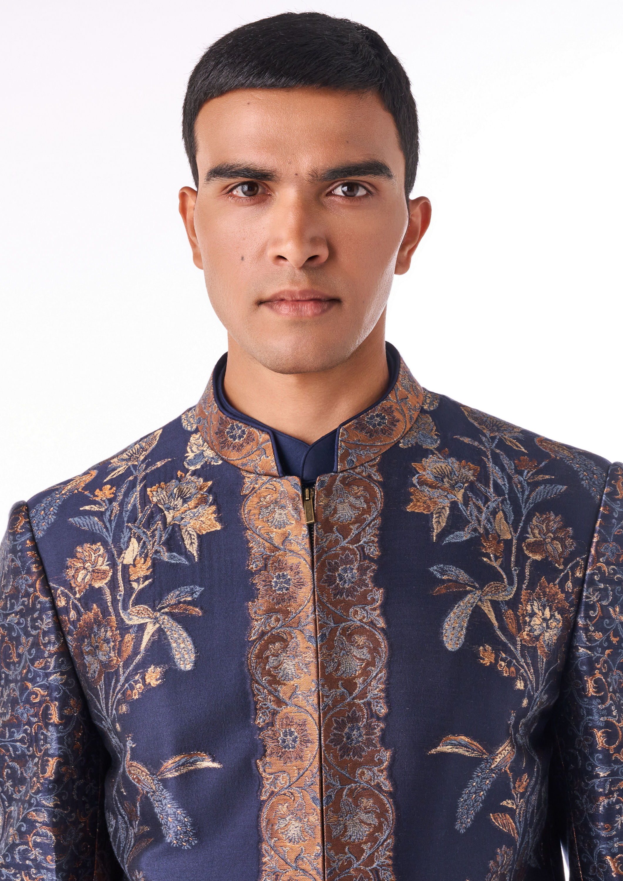 Twamev Men Midnight Blue Indo-Western Set