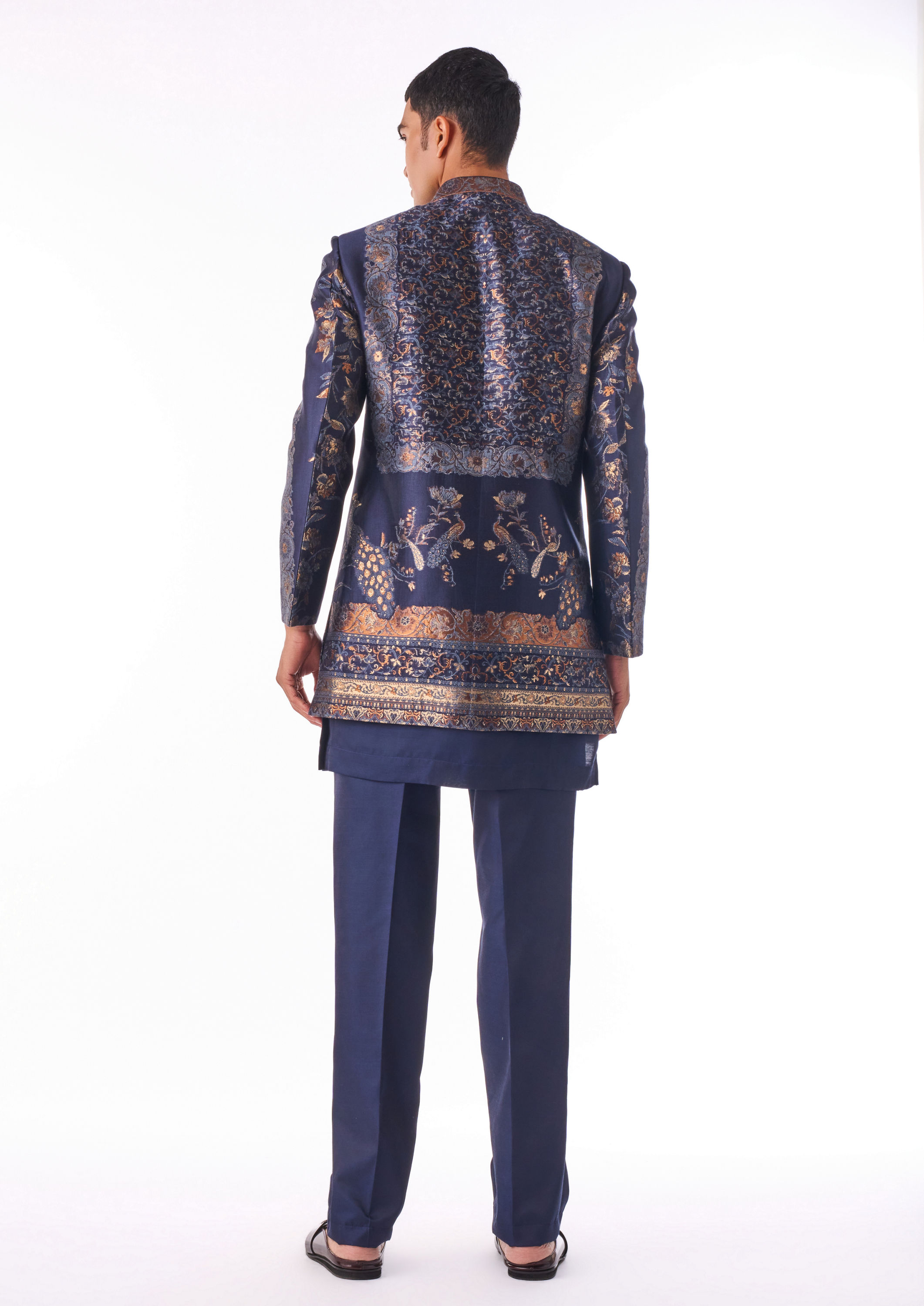 Twamev Men Midnight Blue Indo-Western Set