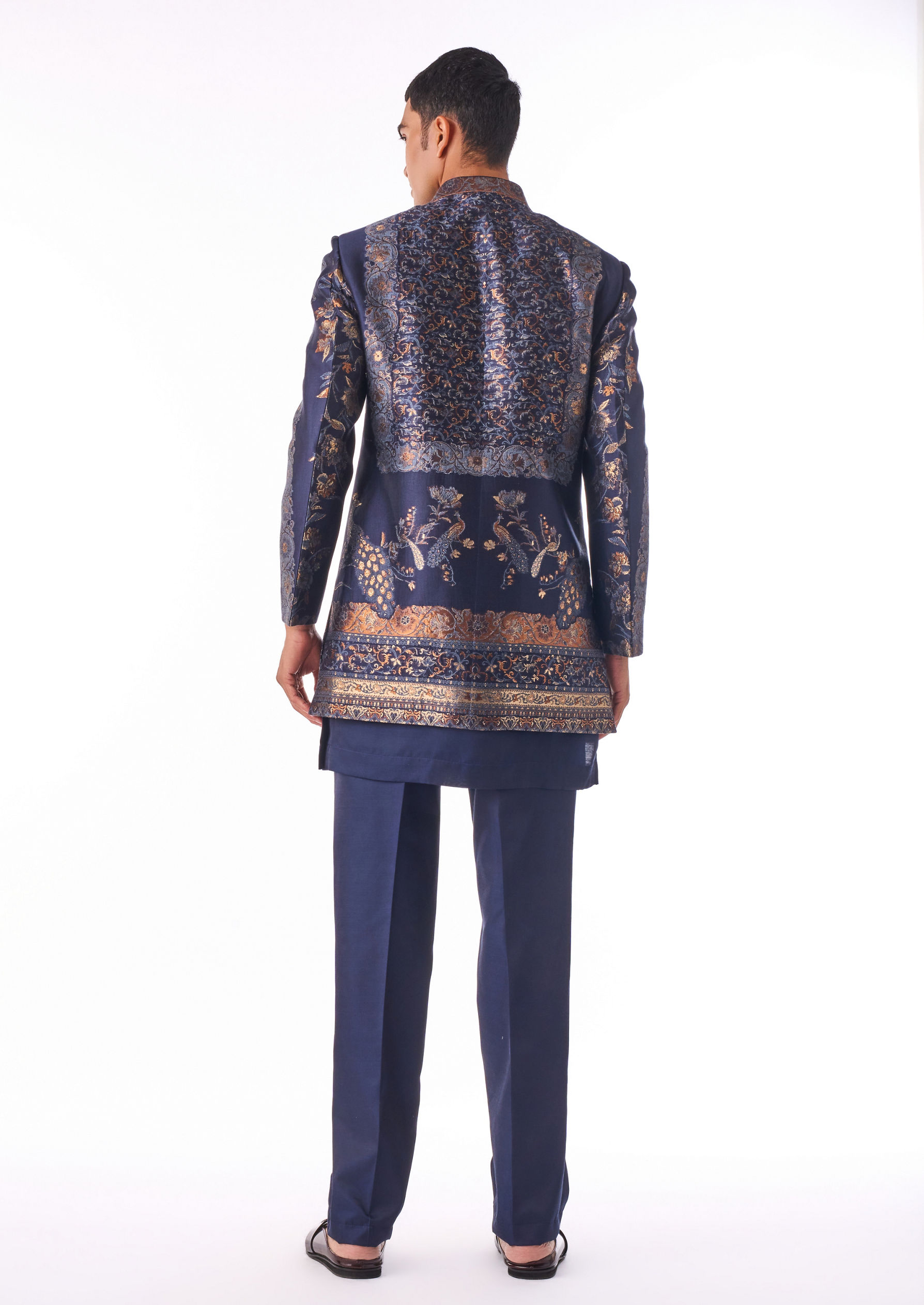 Twamev Men Midnight Blue Indo-Western Set