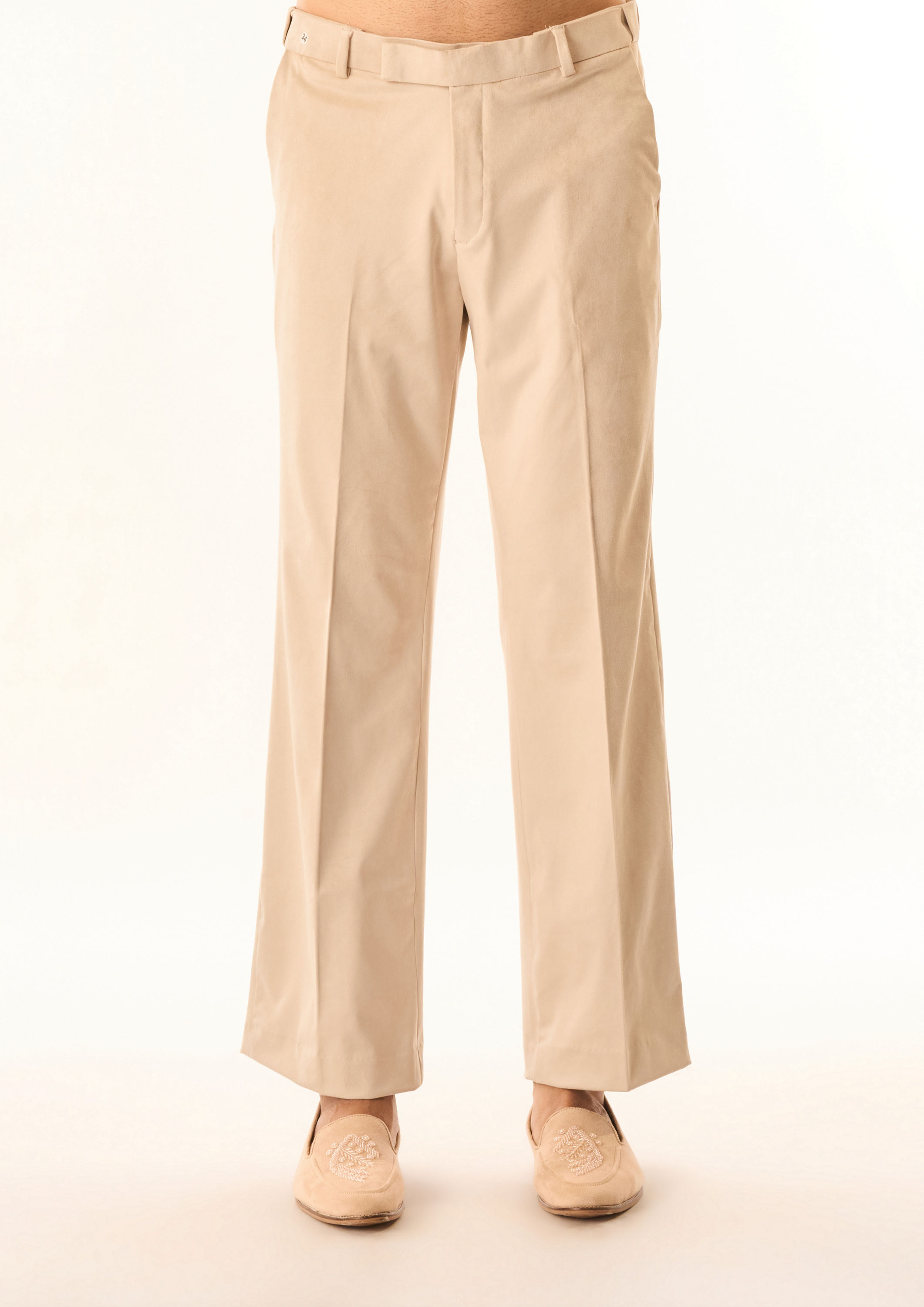 Twamev Men Cream Velvet Indo Western with Embroidery