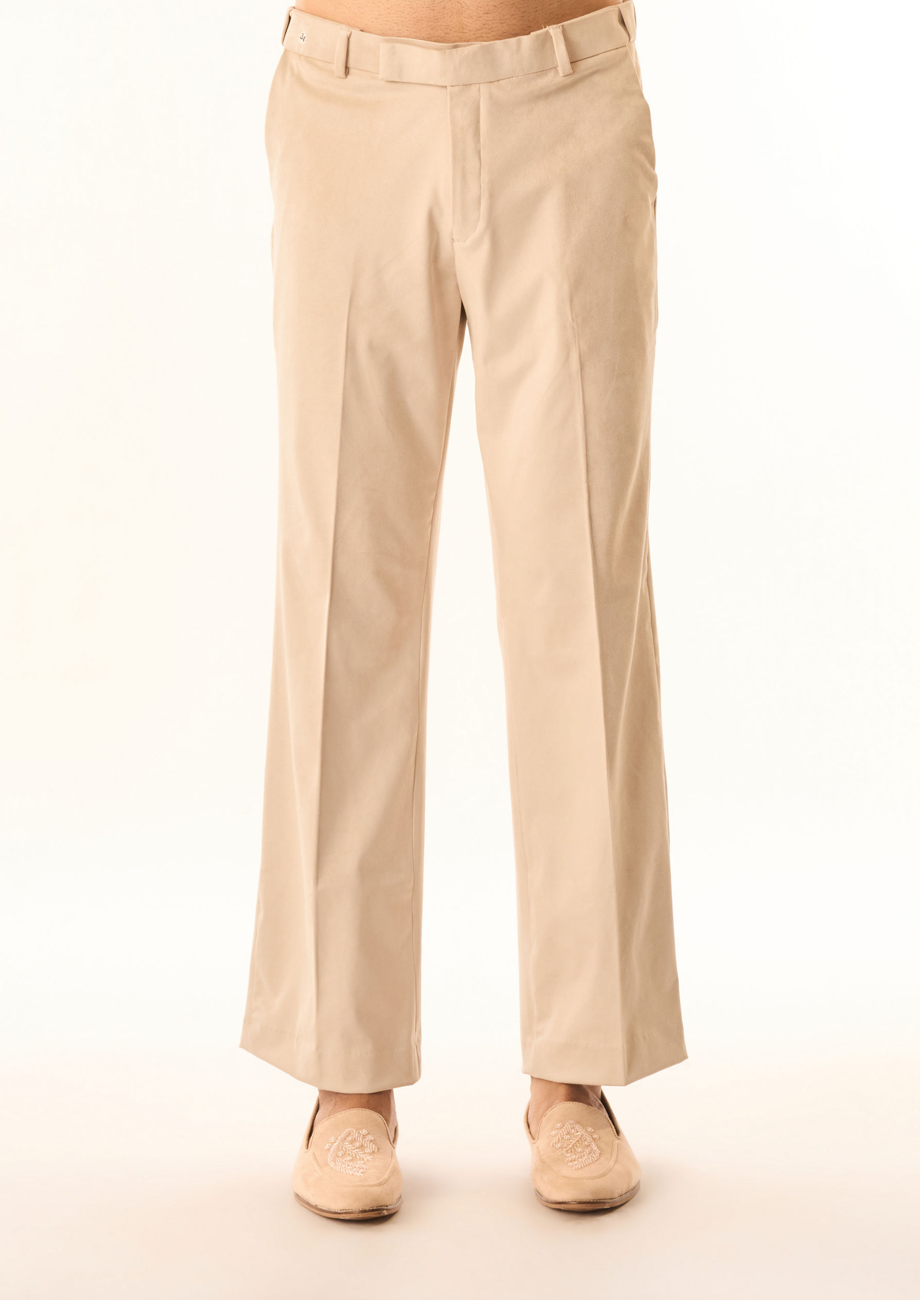 Twamev Men Cream Velvet Indo Western with Embroidery