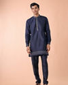 Manyavar Men Regal Blue Kurta Jacket Set