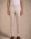 Manyavar Men Beige Cotton Kurta Jacket Set with Embroidery