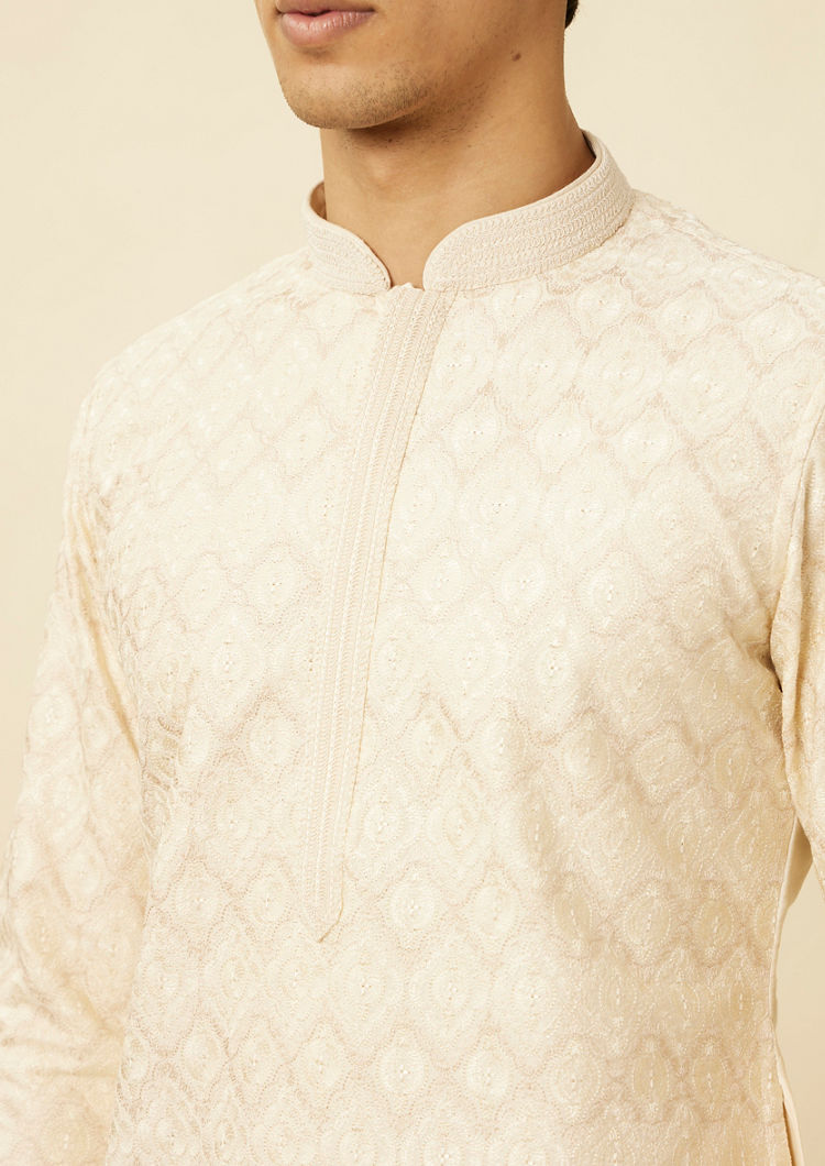Twamev Men Opulent Cream Kurta Set