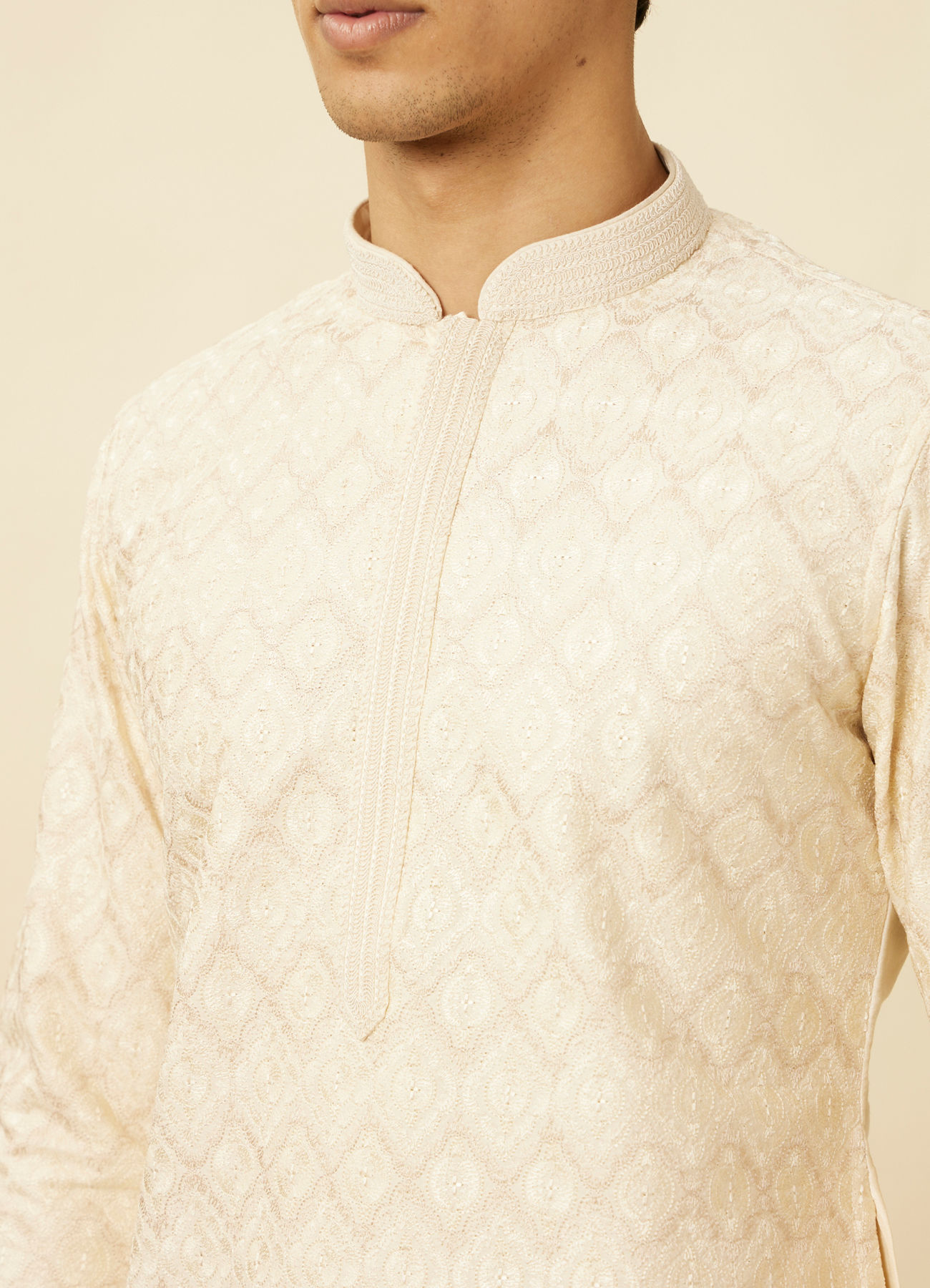 Twamev Men Opulent Cream Kurta Set