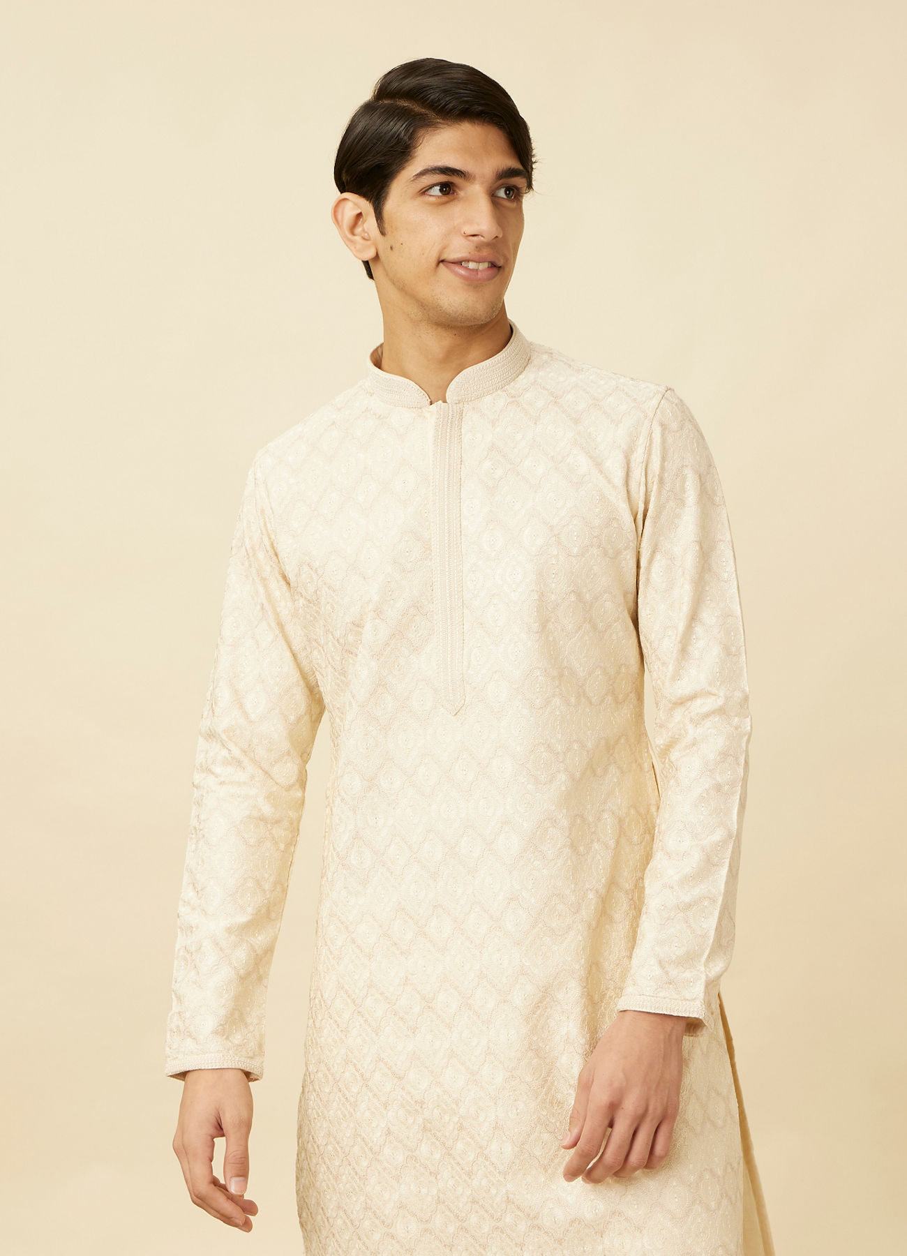 Twamev Men Opulent Cream Kurta Set