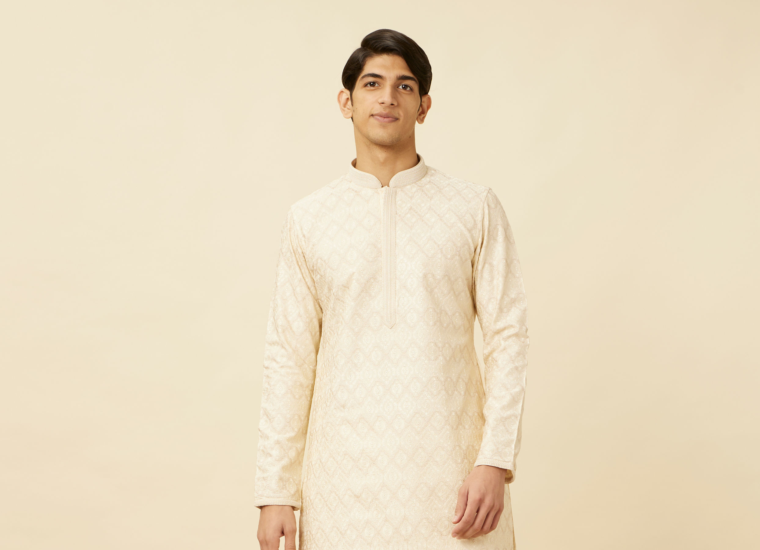 Twamev Men Opulent Cream Kurta Set