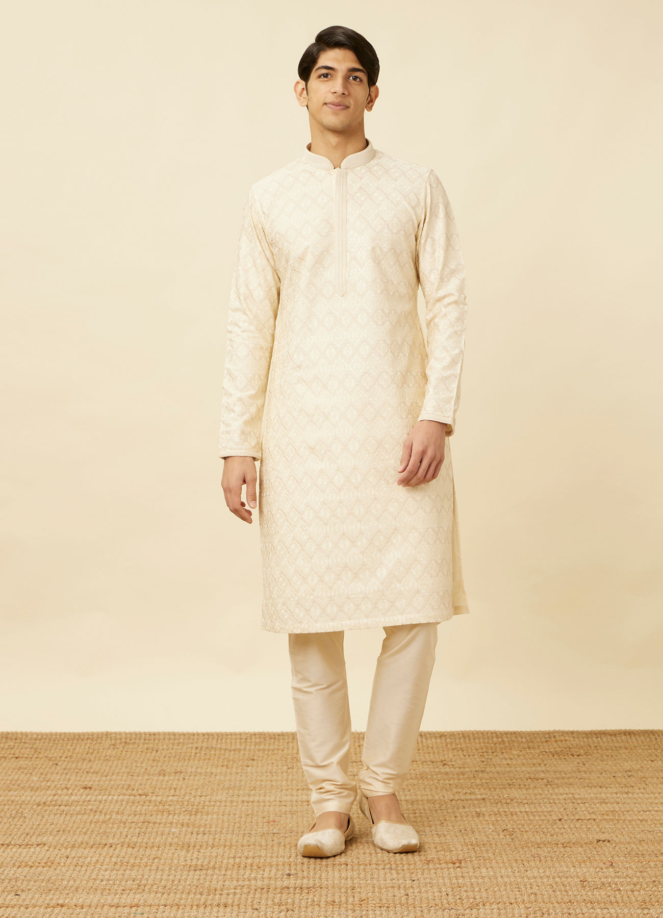 Twamev Men Opulent Cream Kurta Set